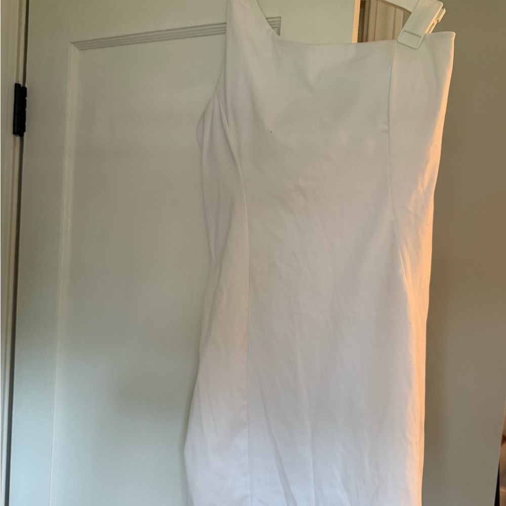 White One-Shoulder Athletic Dress
